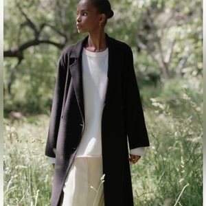 Jenni Kayne Olivia chocolate wool coat current collection used small